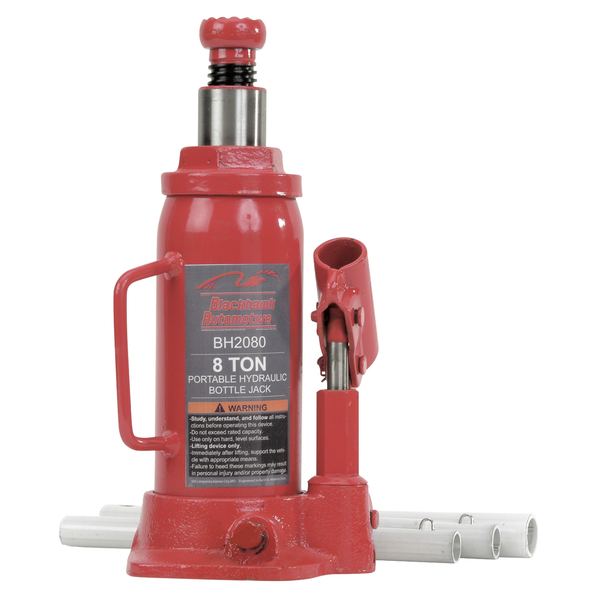 Blackhawk Automotive 8-Ton Heavy-Duty Hydraulic Bottle Jack, Model# BH2080